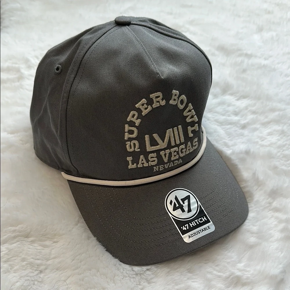 NWT ‘47 Super Bowl LVIII Las Vegas Adjustable Hat Grey